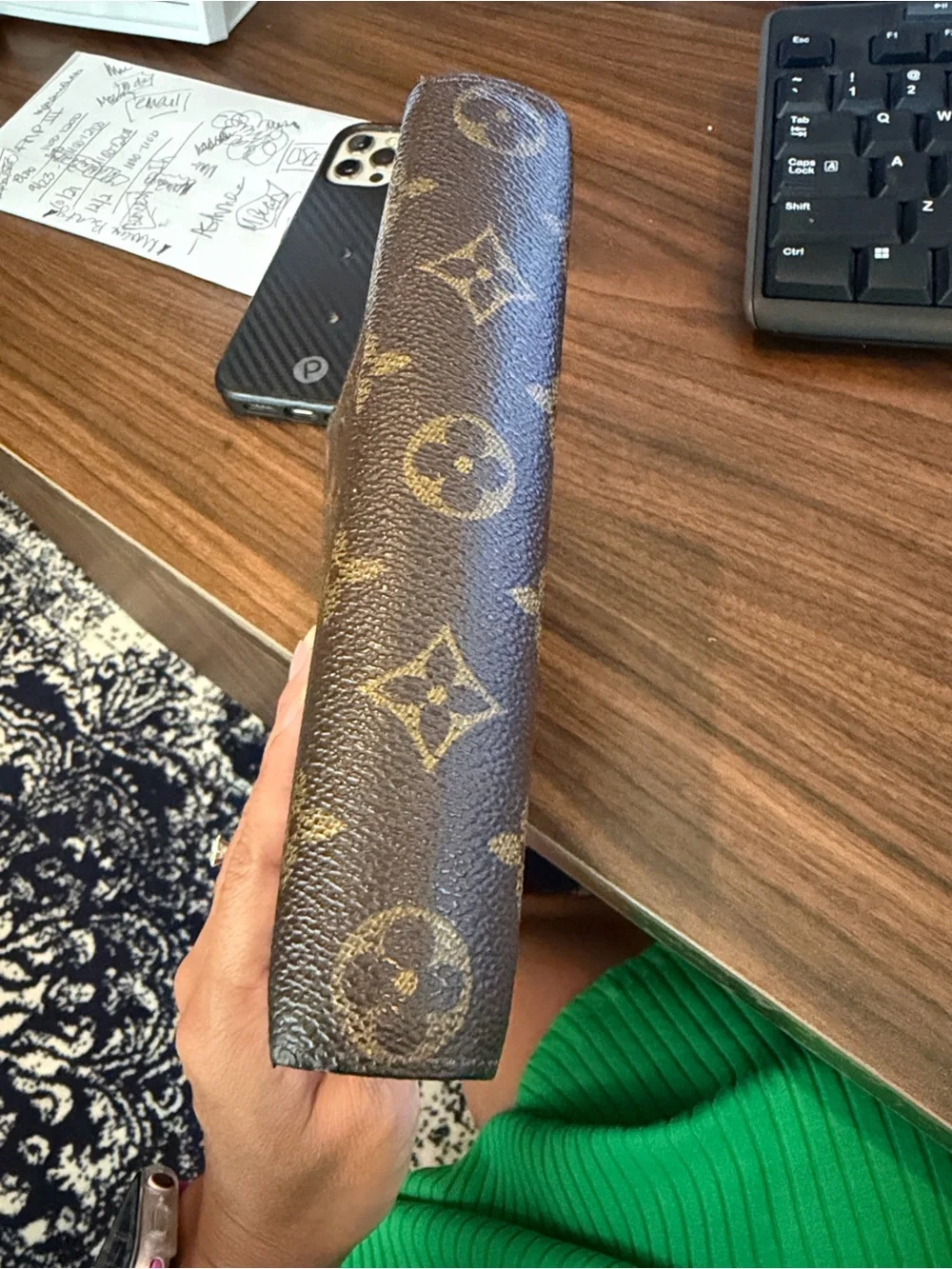 Louis Vuitton Brown Monogram Canvas Agenda Cover with Gold Accents